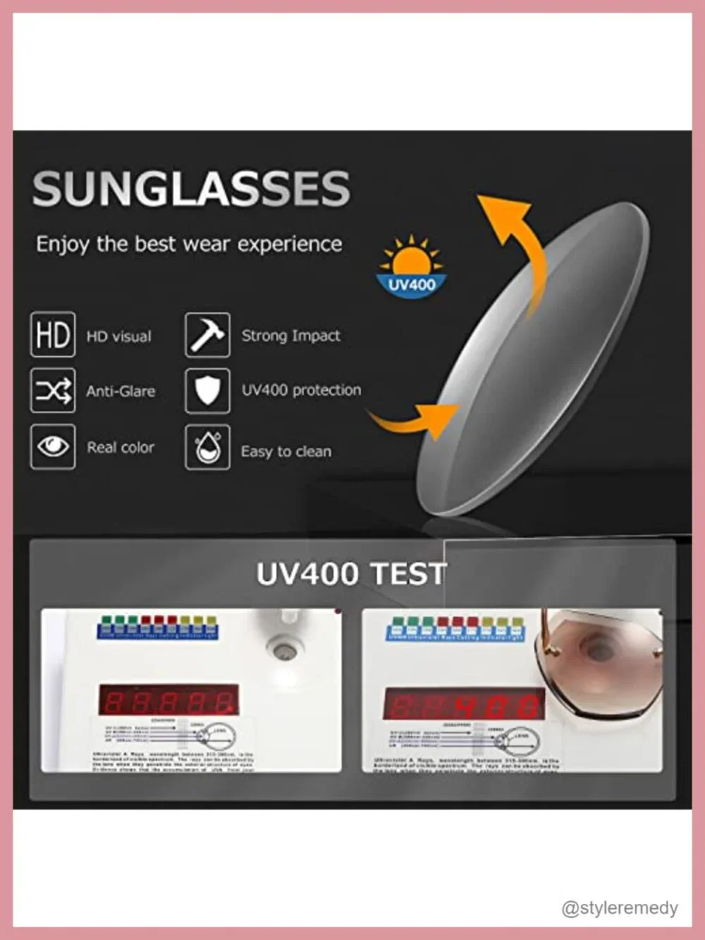 Oversized Rimless Sunglasses UV400 Diamond Cut Metal Frame